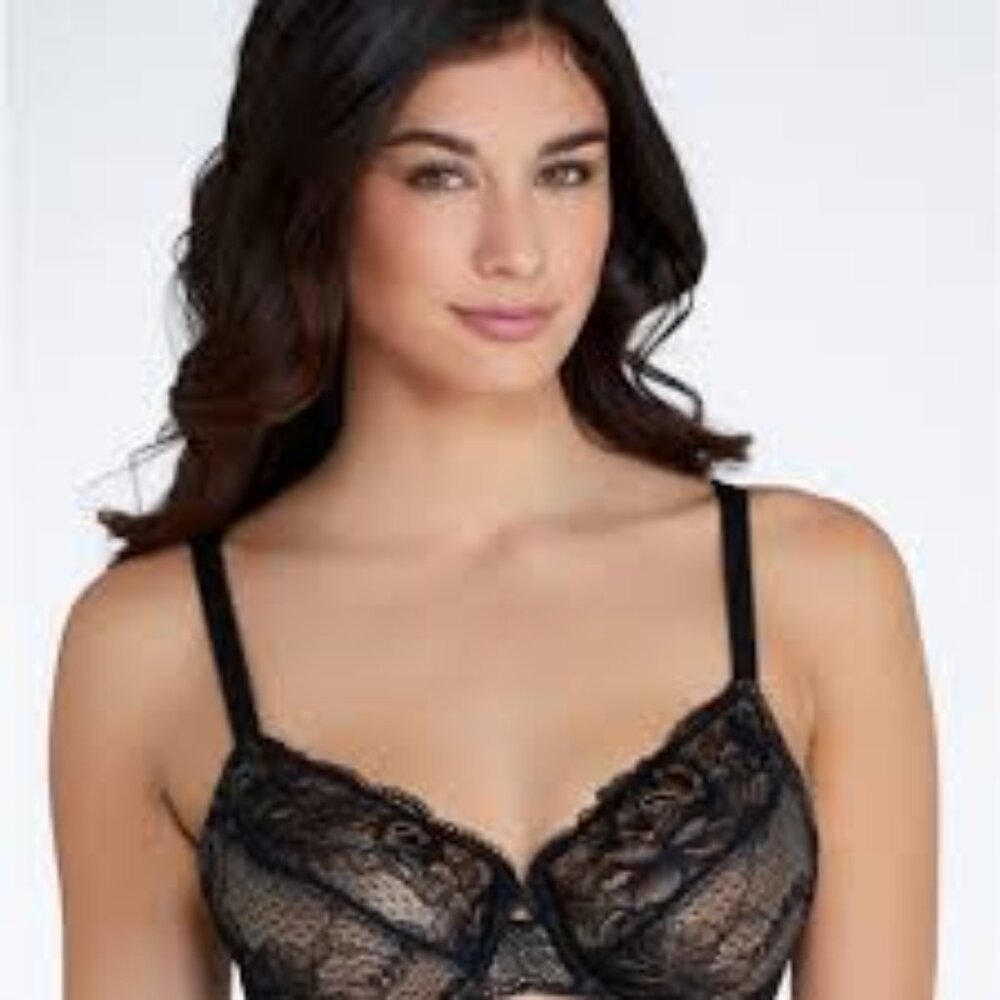 Wacoal Sheer Rose Lace Bra - Syle 851287 - Black - Size 38G - Picture 2 of 5